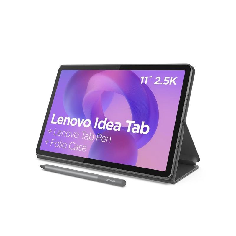 Tablet lenovo idea tab 11” android 15 zafr0856br mediatek d6300 wi-fi 128gb 8mp caneta capa protetora luna grey