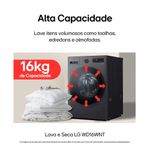 Lava e seca lg wd16gnts6 16kg/10kg ai dd wi-fi turbowash 360° vapor black inox