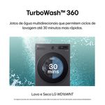 Lava e seca lg wd16gnts6 16kg/10kg ai dd wi-fi turbowash 360° vapor black inox