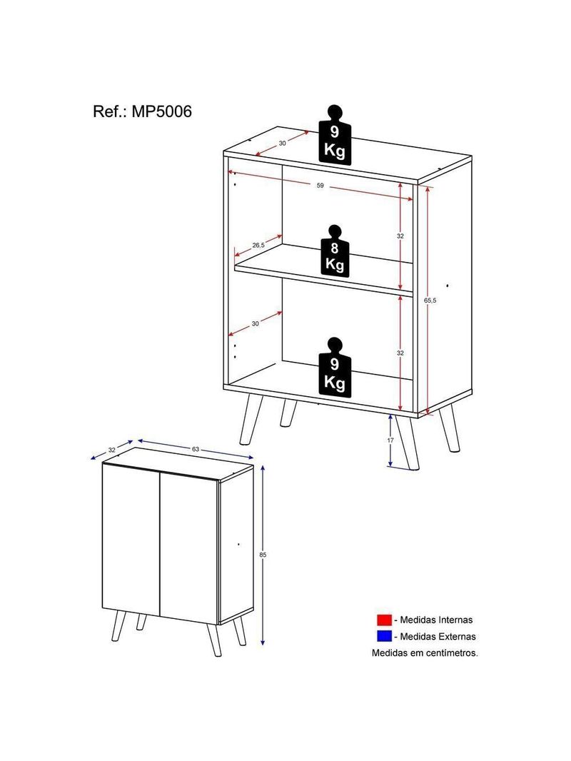 Gabinete Banheiro 2 Portas Retrô 63cm Multimóveis preto