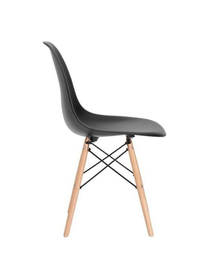 Conjunto 4 Cadeiras Concha Sala Jantar Cozinha Eiffel Pé Palito elegante na cor Preto