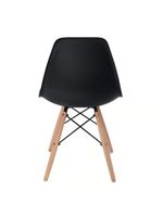 Conjunto 4 Cadeiras Concha Sala Jantar Cozinha Eiffel Pé Palito elegante na cor Preto
