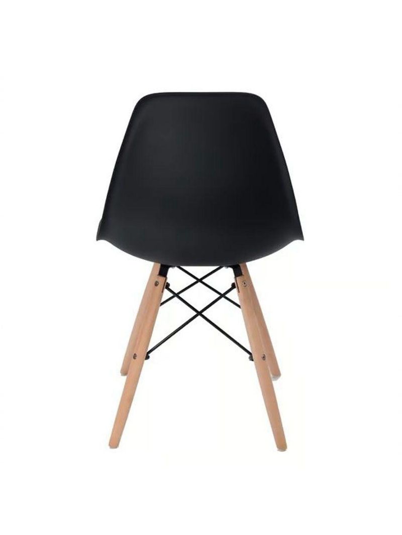 Conjunto 4 Cadeiras Concha Sala Jantar Cozinha Eiffel Pé Palito elegante na cor Preto