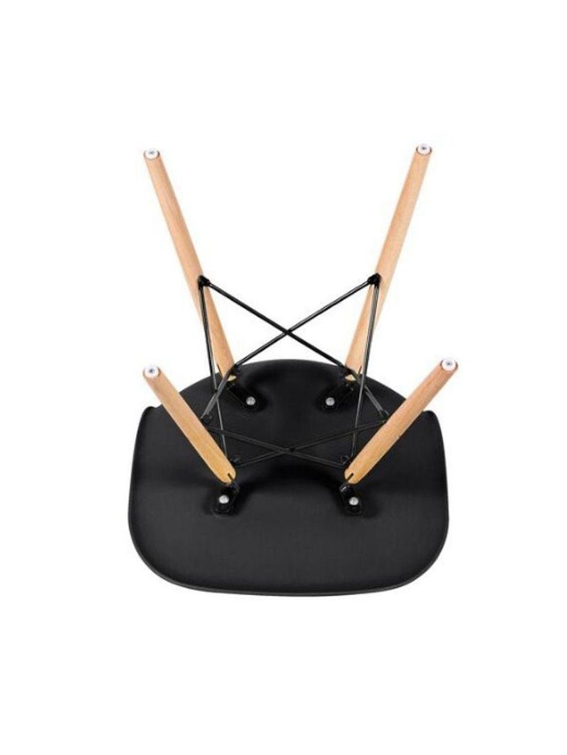 Conjunto 4 Cadeiras Concha Sala Jantar Cozinha Eiffel Pé Palito elegante na cor Preto