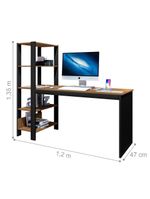 Home Office Vintage Para Escritório Temis Preto E Canela