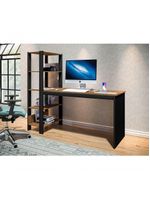 Home Office Vintage Para Escritório Temis Preto E Canela