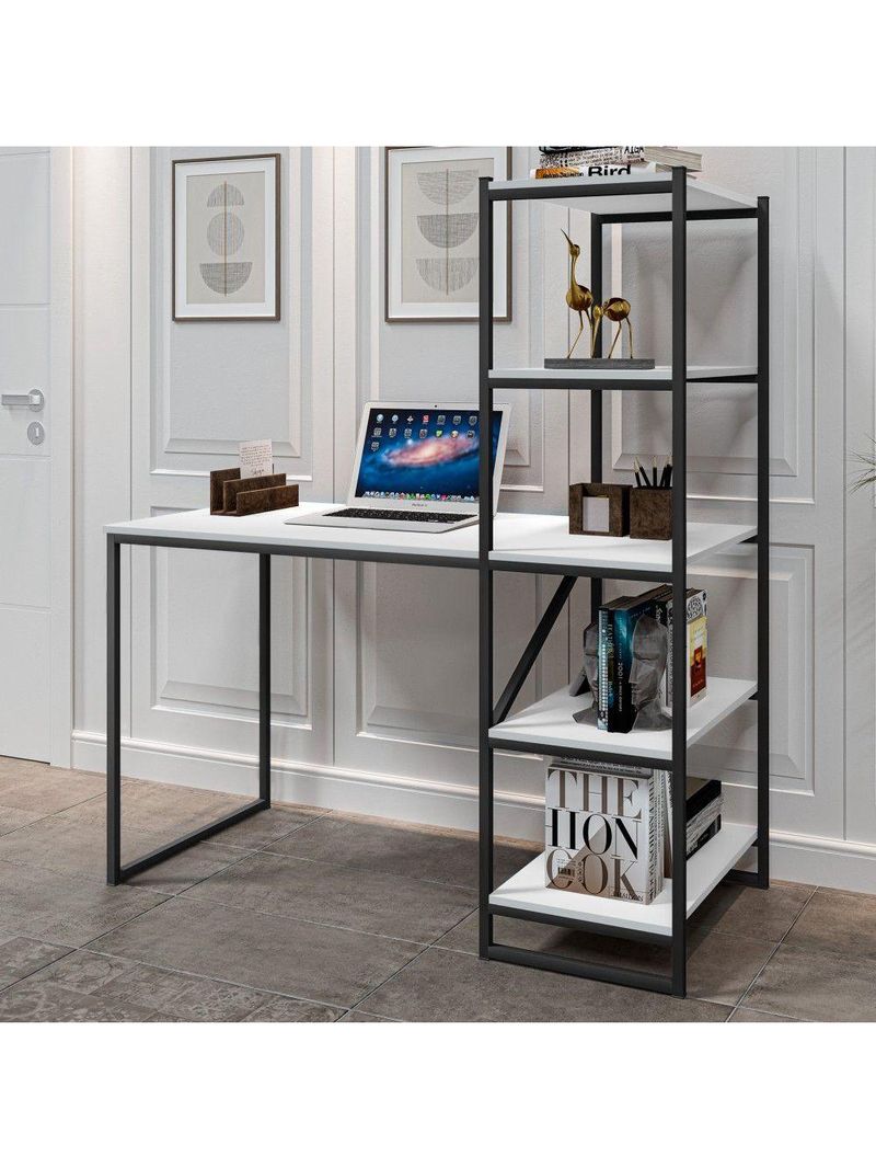 Home Office Vintage Para Escritório Blast Preto E Branco