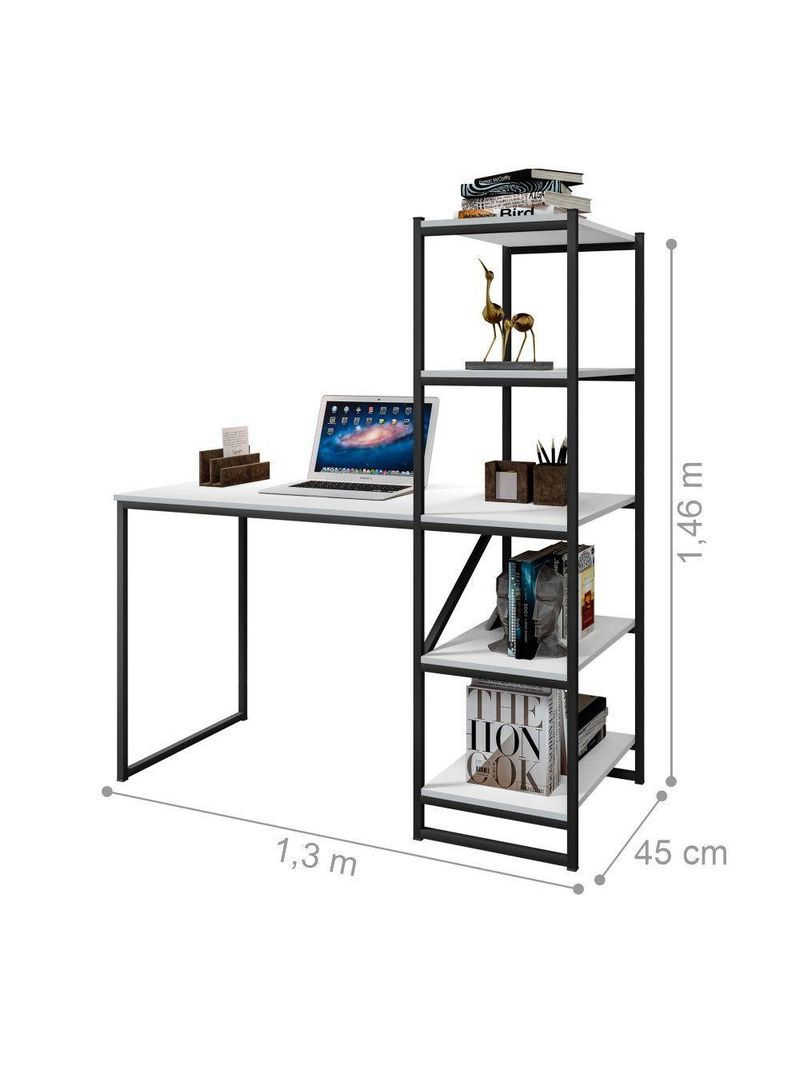 Home Office Vintage Para Escritório Blast Preto E Branco