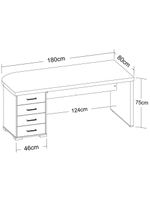 Mesa Para Escritório 4 Gavetas Lado Esquerdo 180cm Tamburato Executiva A06 Marrom/preto - Mpozenato