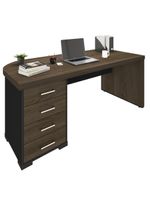 Mesa Para Escritório 4 Gavetas Lado Esquerdo 180cm Tamburato Executiva A06 Marrom/preto - Mpozenato
