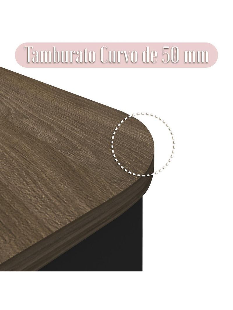 Mesa Para Escritório 4 Gavetas Lado Esquerdo 180cm Tamburato Executiva A06 Marrom/preto - Mpozenato