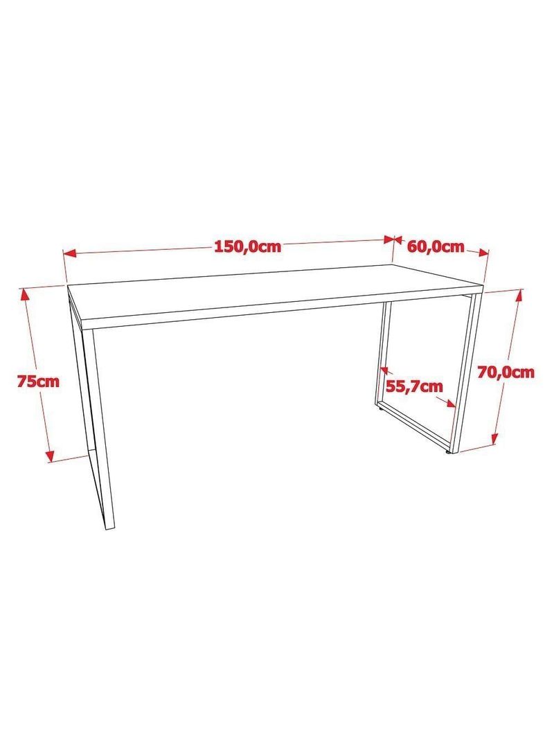 Mesa De Escritório Office 150cm Estilo Industrial Prisma C08 Carvalho - Mpozenato