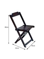 Conjunto Jogo De Mesa Com 4 Cadeiras De Madeira Dobravel 120x70 Tabaco