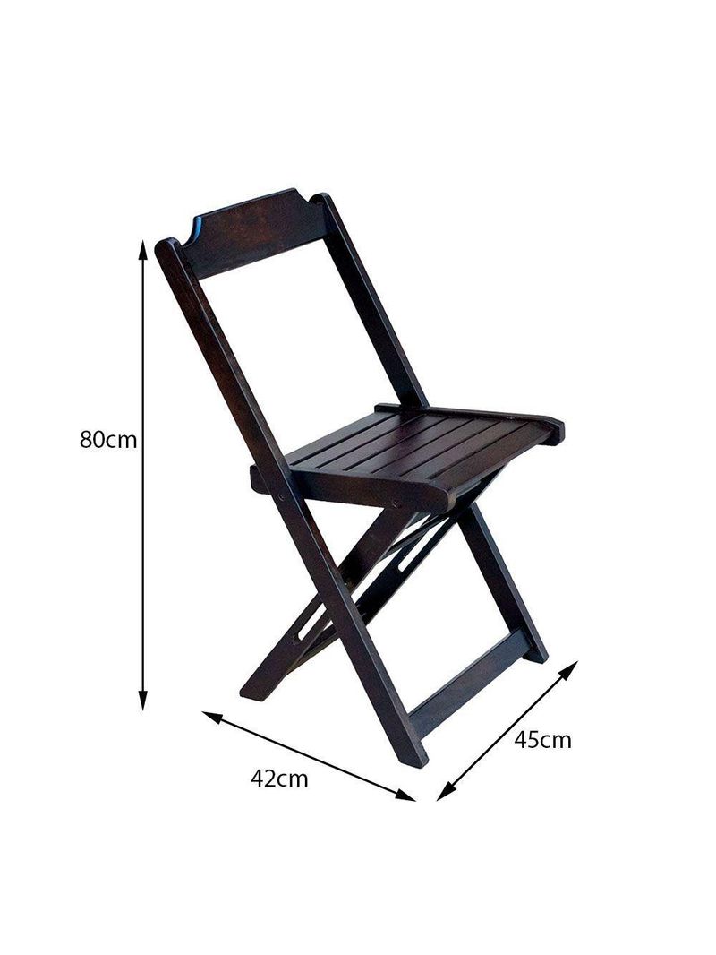 Conjunto Jogo De Mesa Com 4 Cadeiras De Madeira Dobravel 120x70 Tabaco