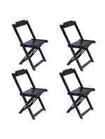 Conjunto Jogo De Mesa Com 4 Cadeiras De Madeira Dobravel 120x70 Tabaco