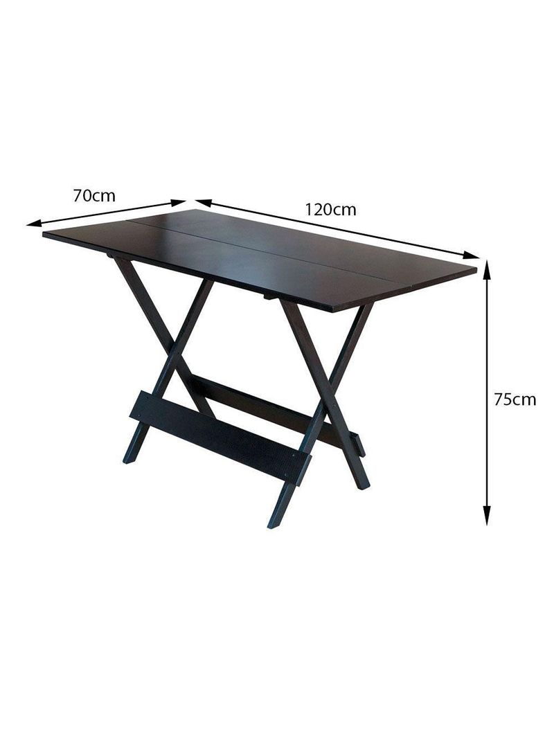 Conjunto Jogo De Mesa Com 4 Cadeiras De Madeira Dobravel 120x70 Tabaco