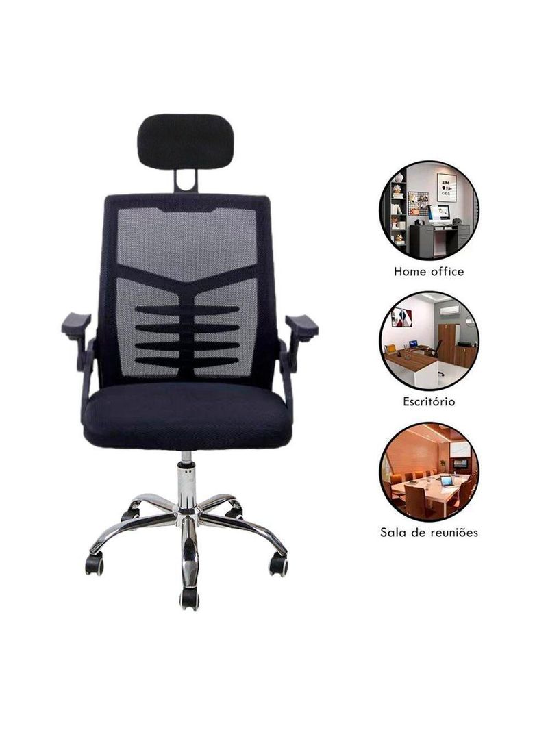 Cadeira Escritório Executiva Diretor Relax Ergonômica Com Apoio De Cabeça