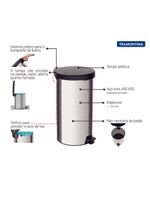 Lixeira Inox Com Pedal New Tramontina Com Acabamento Polido 20 L Tramontina
