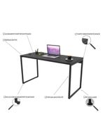 Kit 2 Mesas De Escritório Office 135cm Estilo Industrial Prisma C08 Preto Onix - Mpozenato