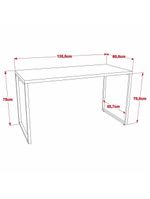 Kit 2 Mesas De Escritório Office 135cm Estilo Industrial Prisma C08 Preto Onix - Mpozenato