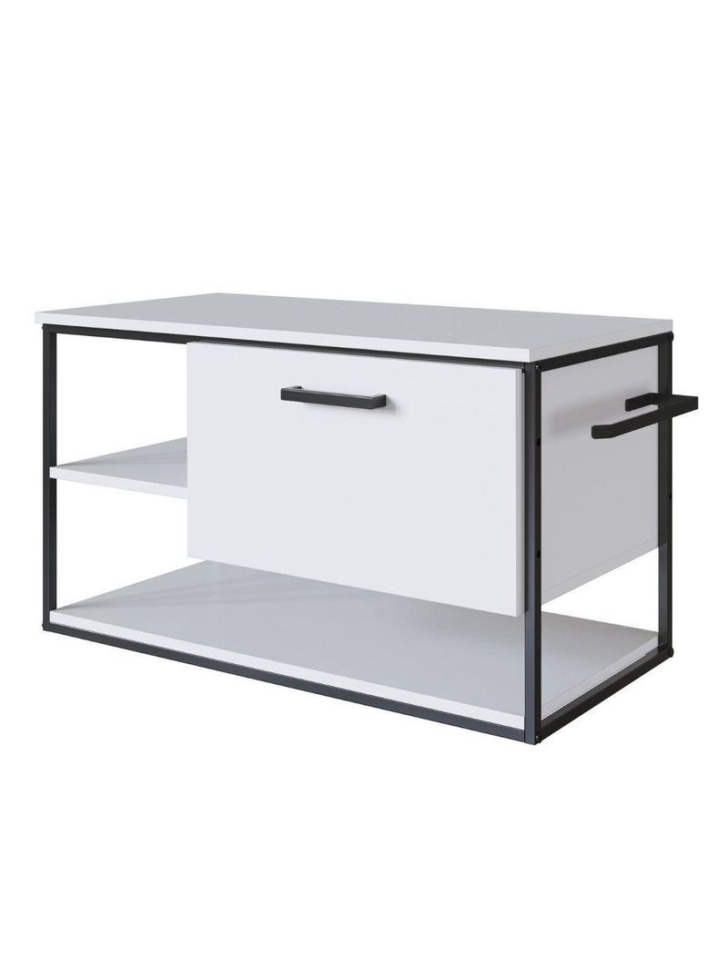 Gabinete Para Banheiro Industrial Suspenso Com Porta Basculante Branco
