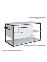 Gabinete Para Banheiro Industrial Suspenso Com Porta Basculante Branco