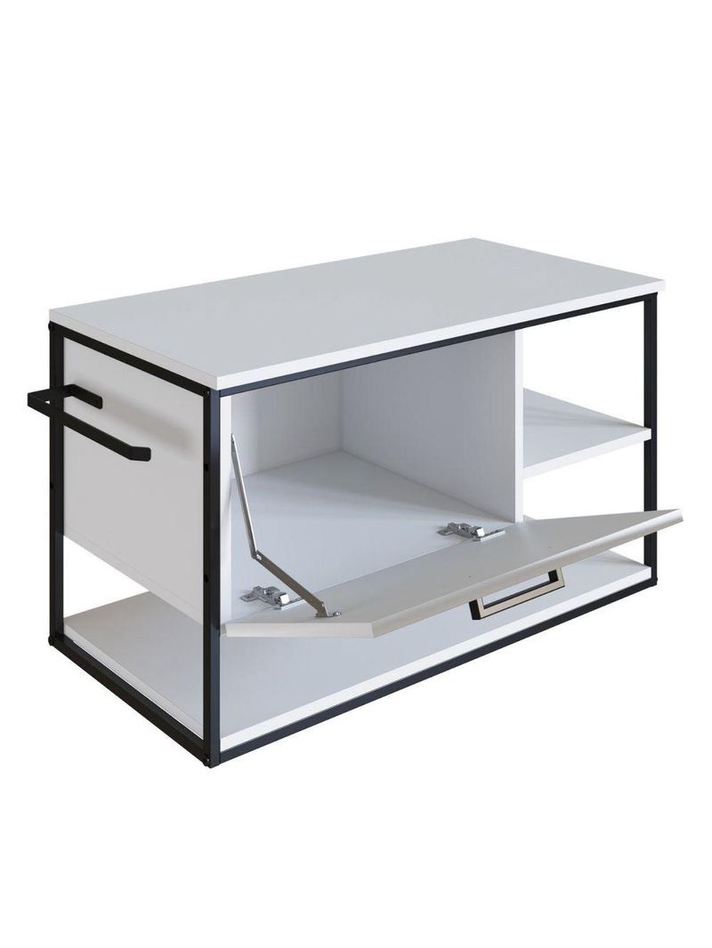 Gabinete Para Banheiro Industrial Suspenso Com Porta Basculante Branco
