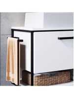 Gabinete Para Banheiro Industrial Suspenso Com Porta Basculante Branco