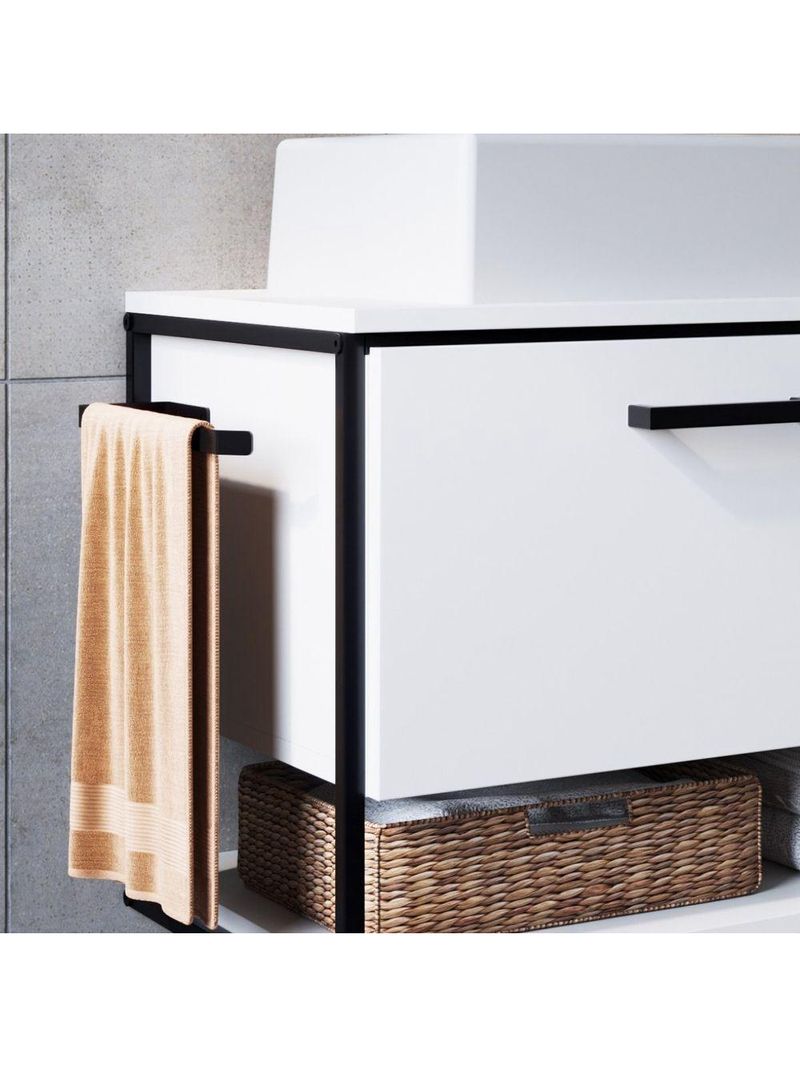 Gabinete Para Banheiro Industrial Suspenso Com Porta Basculante Branco
