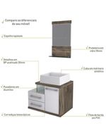 Gabinete Para Banheiro C-cuba Q355 E Espelheira Legno 651 Branco Chess C-carvalho Dark