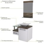 Gabinete Para Banheiro C-cuba L34 E Espelheira Legno 631 Branco Chess C-carvalho Dark
