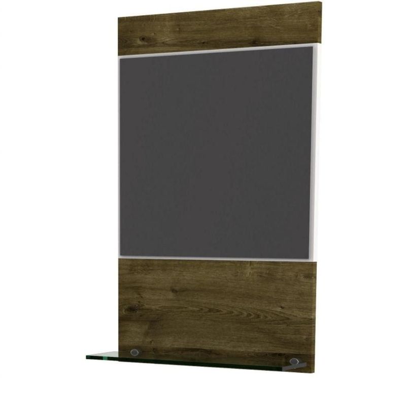 Gabinete Para Banheiro C-cuba L34 E Espelheira Legno 631 Branco Chess C-carvalho Dark