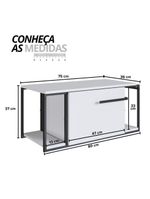 Gabinete Para Banheiro Suspenso Industrial Sem Cuba Branco