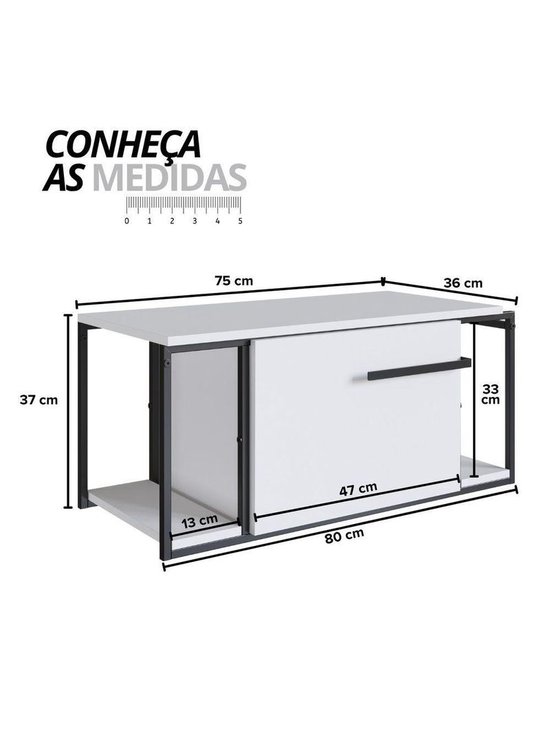 Gabinete Para Banheiro Suspenso Industrial Sem Cuba Branco