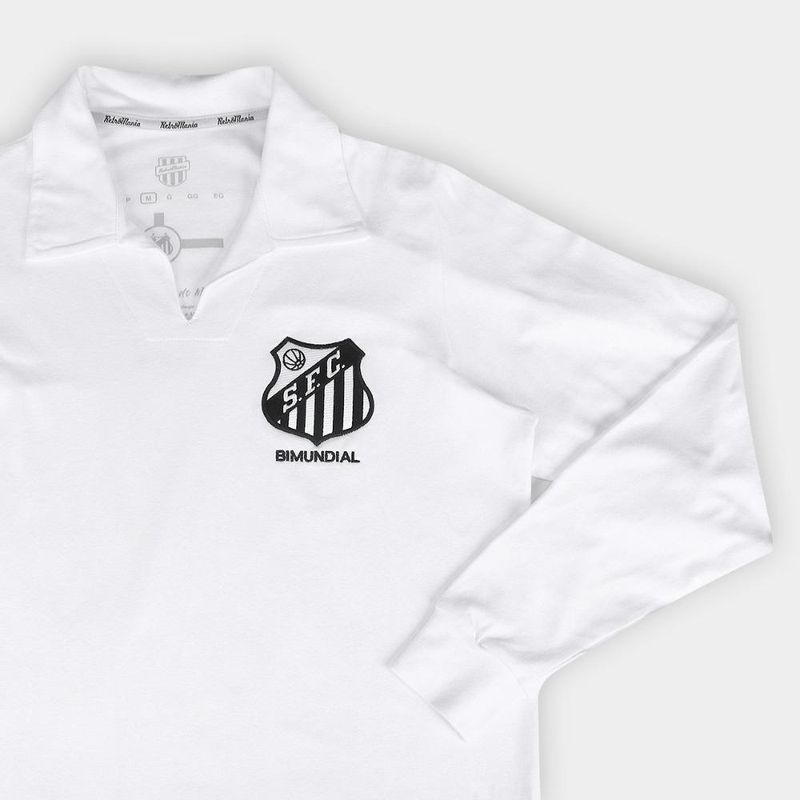 Camisa santos 1963 bi mundial manga longa masculina