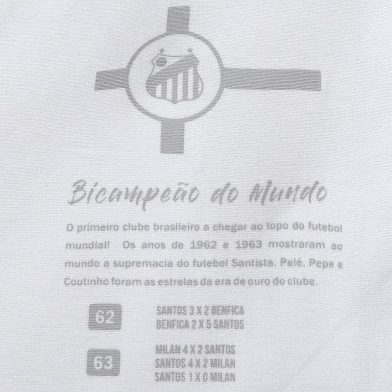Camisa santos 1963 bi mundial manga longa masculina