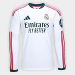 Camisa real madrid manga longa home 26/27 s/n torcedor adidas masculina