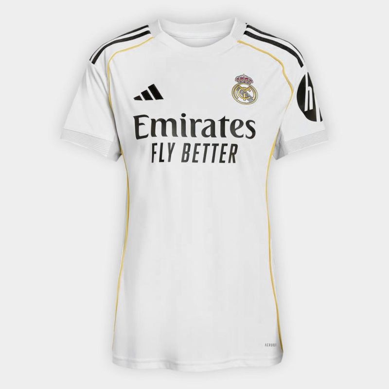 Camisa real madrid home 25/26 s/n torcedor adidas feminina