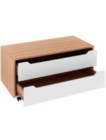 Balcão Para Gabinete De Banheiro 2 Gavetas E Rodízios Amêndoa/branco