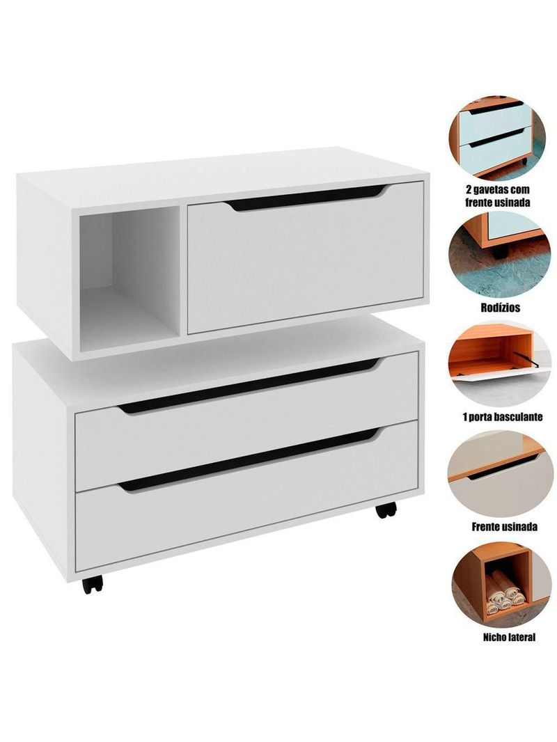 Kit Balcão E Gabinete De Banheiro Karina Branco