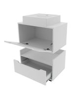 Kit Balcão E Gabinete De Banheiro Com Cuba 1 Porta 1 Gaveta Branco