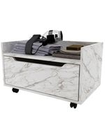 Balcão Para Gabinete De Banheiro 1 Gaveta Com Rodízio Mármore Branco