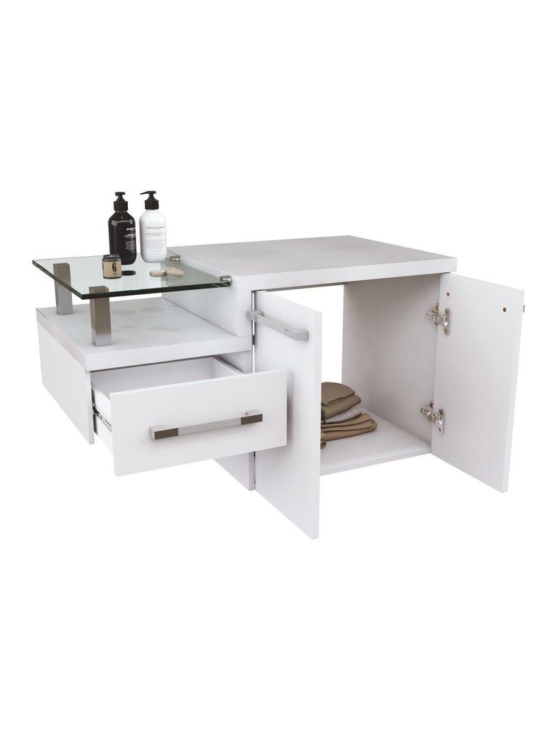 Gabinete Para Banheiro Com Espelheira Legno 830 Sem Cuba Branco Chess C-branco Chess