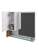 Gabinete Para Banheiro C-cuba Q355 E Espelheira Legno 650 Branco Chess C-nogal