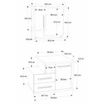 Gabinete Para Banheiro C-cuba Q355 E Espelheira Legno 650 Branco Chess C-preto ônix