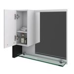 Gabinete Para Banheiro C-cuba Q355 E Espelheira Legno 650 Branco Chess C-preto ônix