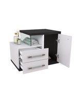 Gabinete Para Banheiro C-cuba Q355 E Espelheira Legno 650 Branco Chess C-preto ônix