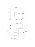 Gabinete Para Banheiro C-cuba Q355 E Espelheira Legno 650 Branco Chess C-carvalho
