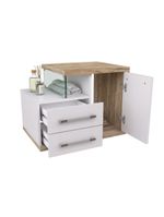 Gabinete Para Banheiro C-cuba Q355 E Espelheira Legno 650 Branco Chess C-carvalho