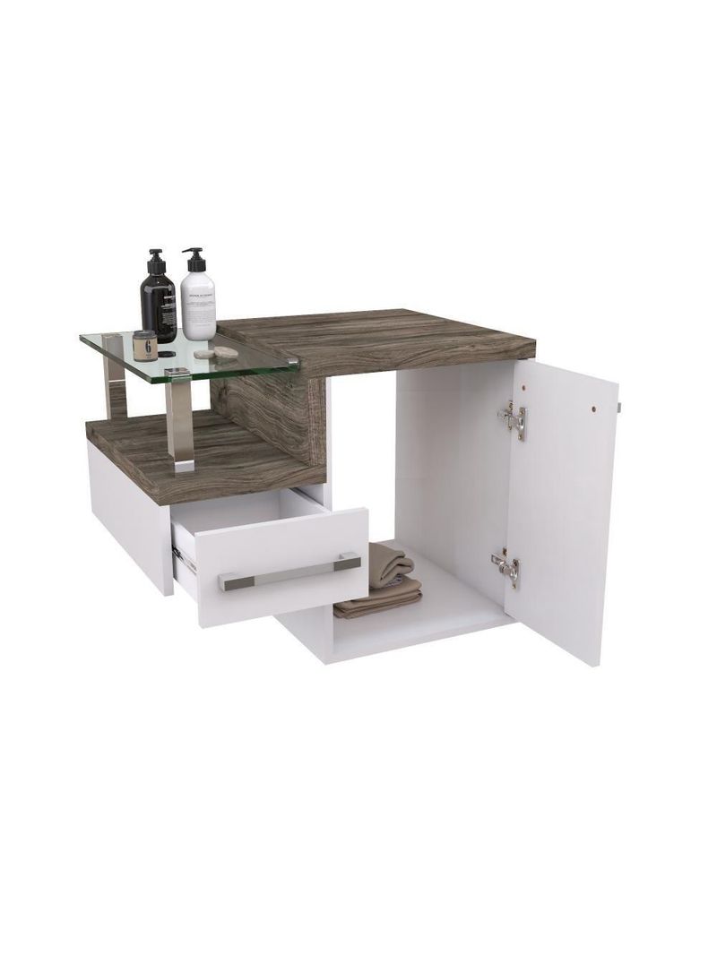Gabinete Armario Para Banheiro Legno 630 (somente Balcao) Branco Chess C-carvalho Dark
